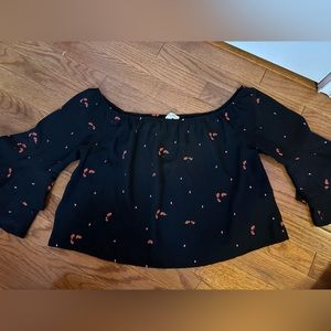 Black off shoulder top